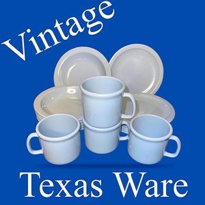 Texas Ware  Blue Bowls/Plates/Mugs Vintage Rare!
